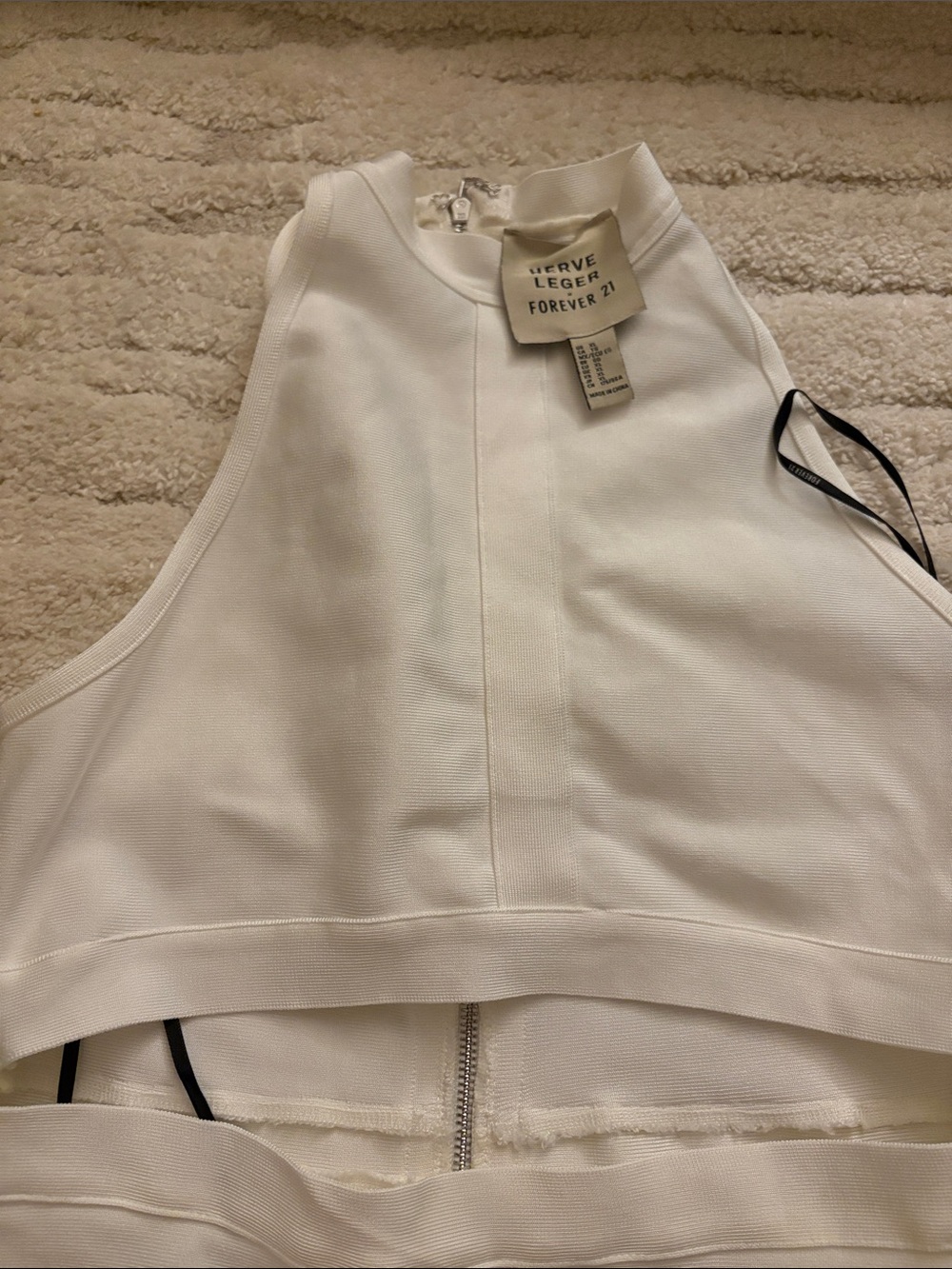 Herve Leger x Forever 21 White Sleeveless Cutout Midi Dress - Picture 2 of 7